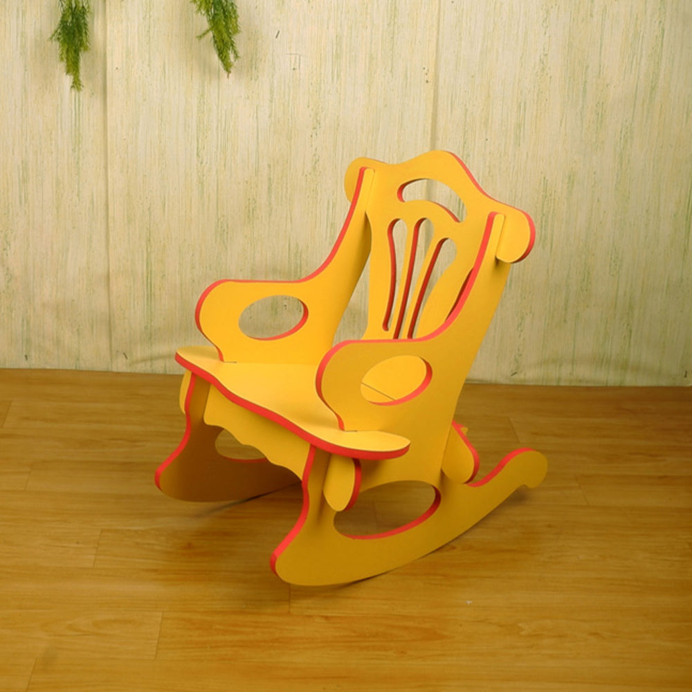 Raytrees 100% Wooden Kids' Rocking Chair (Yellow) WallMantra