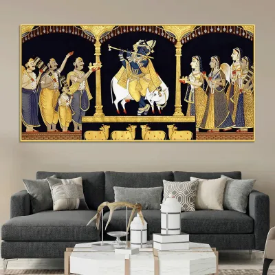 Divine Raas of Krishna Canvas Wall Painting