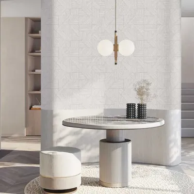 Geometric Textured Weave Wallpaper – Charcoal & Steel Blue Fusion