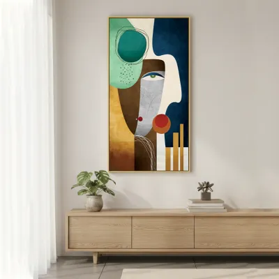 Modern Abstract Face Composition Contemporary Canvas Wall Painting