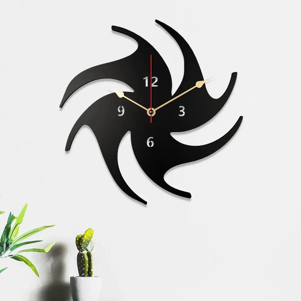 Abstract Volleyball in Black Color Wooden Wall Clock