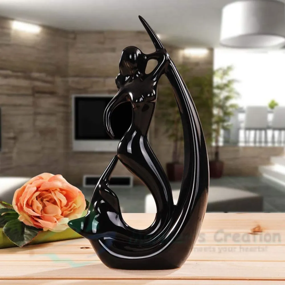 Aesthetic Ceramic Dancing Mermaid Table Accent