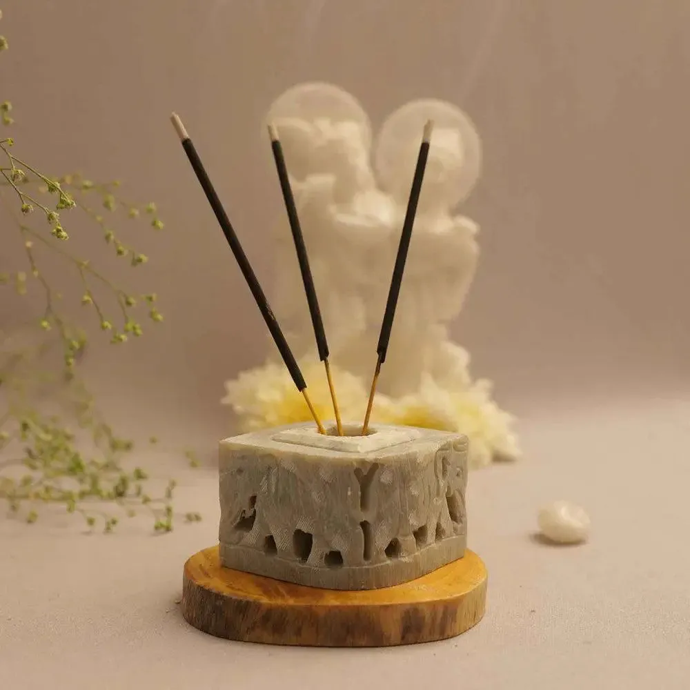 Aesthetic Marble Soapstone Incense Stick Holder