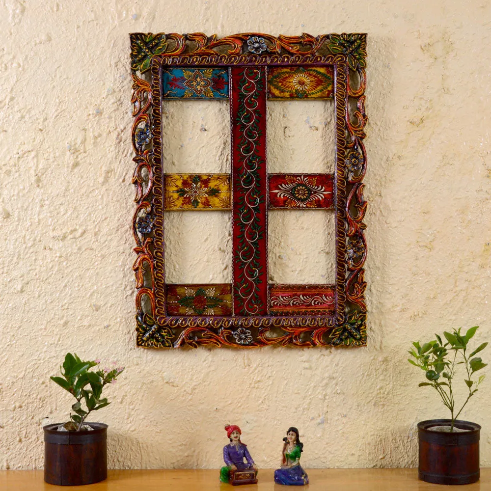 Aesthetic Multicolor Painted Framed Wooden Wall Panel