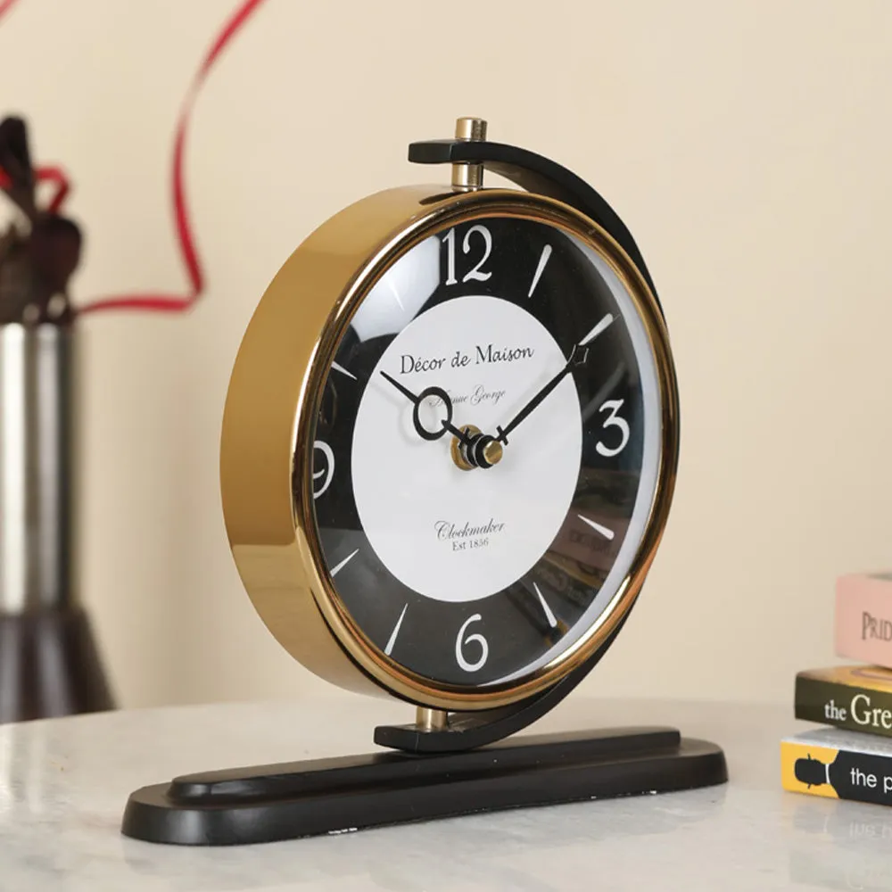 Aleksi Table Clock in Black Finish