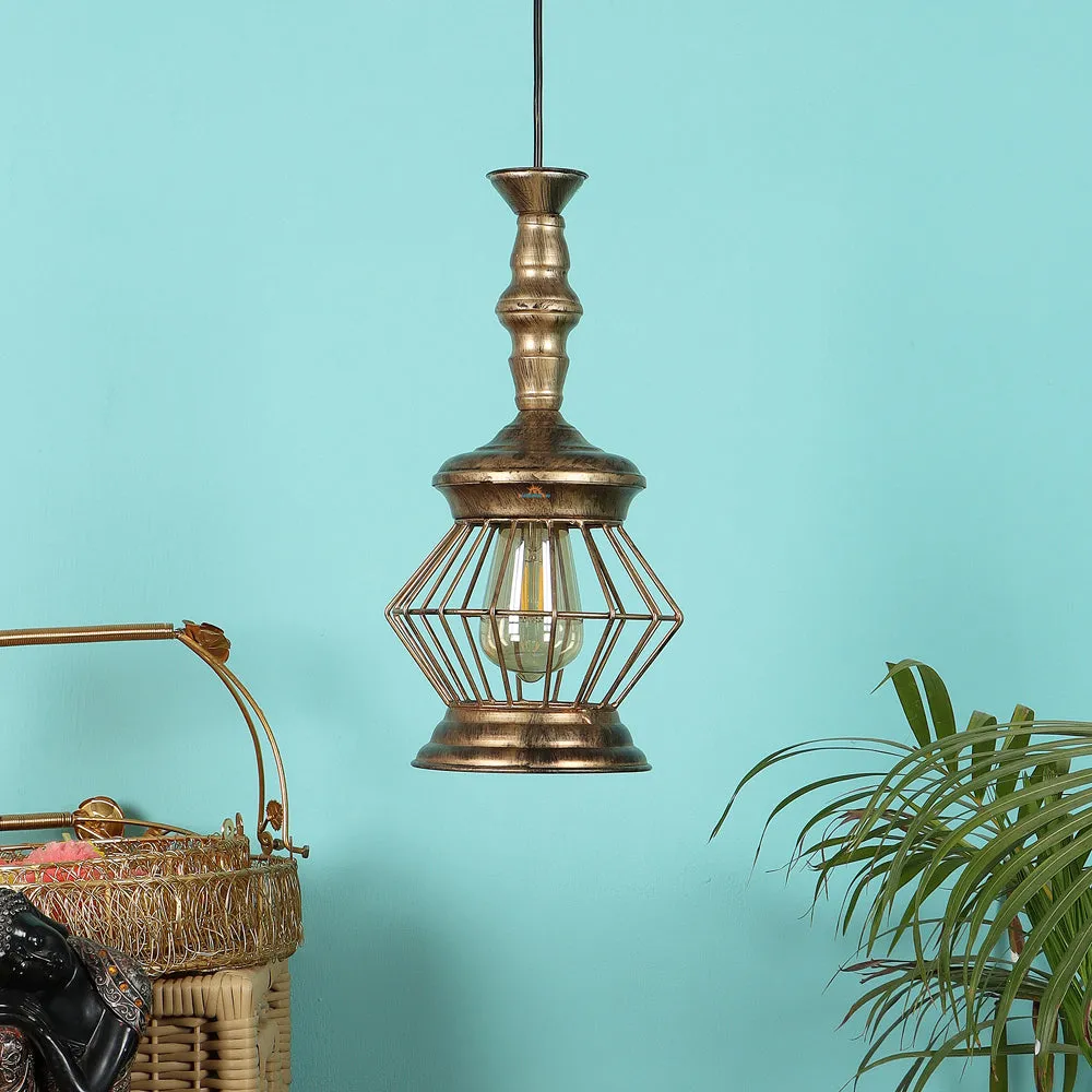 Ancient Metal Jaal Hanging Light Without Glass
