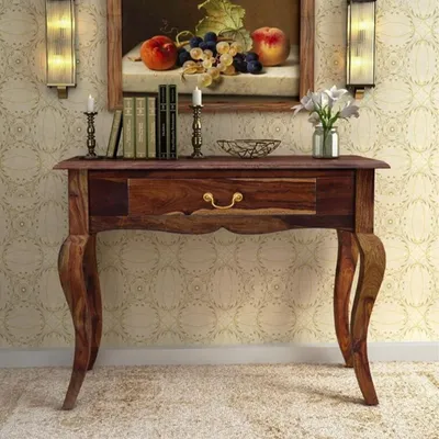 Ancient Royal Pattern Solid Sheesham Wood Console Table