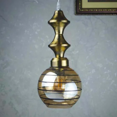 Antique Amber Glass Canopy Pendant Lights