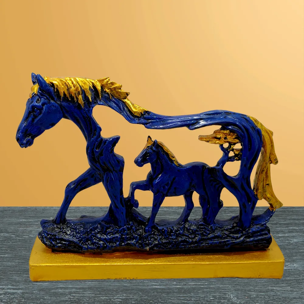 Antique feng shui Polyresin Horse Table Accent