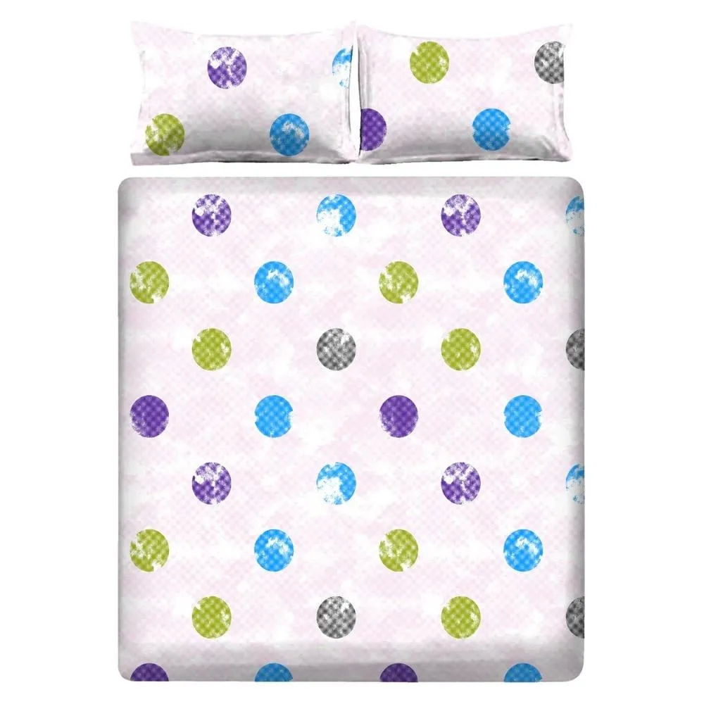 Artistic Cotton Double Bedsheet with Pillow Covers