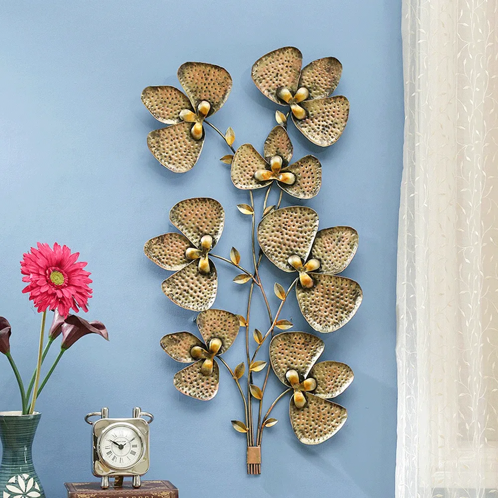 Assorted Leaves Stem Metal Wall Art