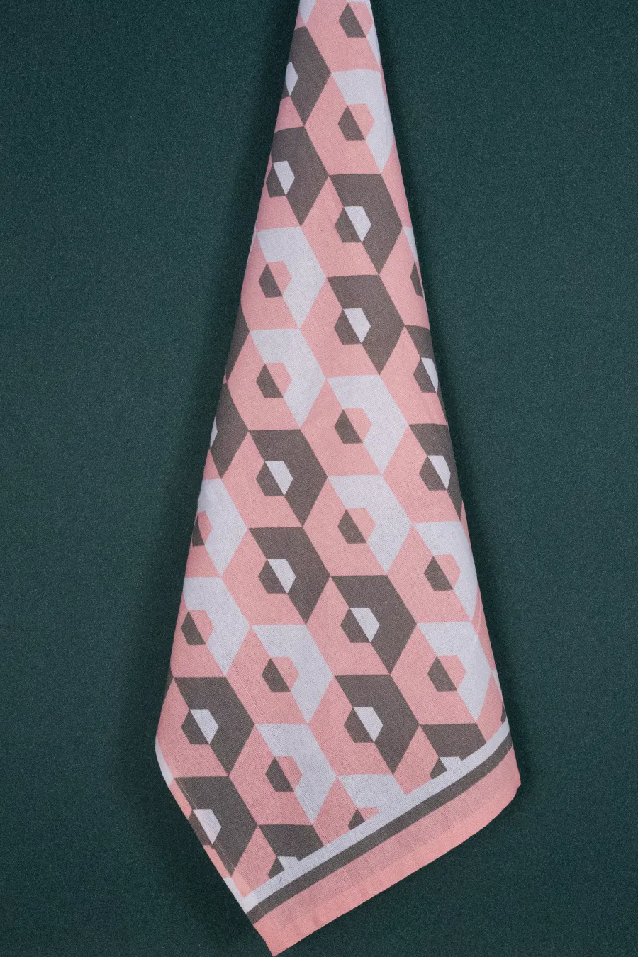 Astible Venus Pink Print Hexagon Hand Towel (Set of 2)