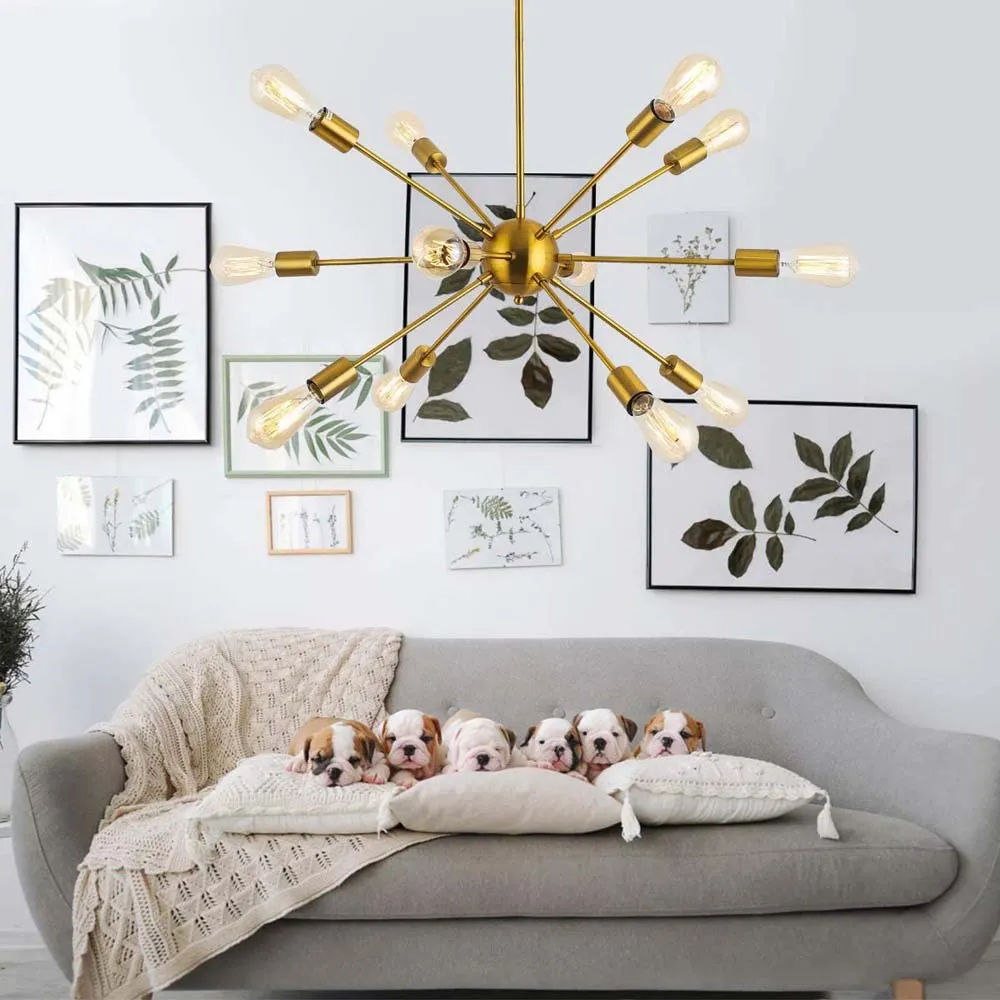 Ball Chandelier Gold Mount Ceiling Light
