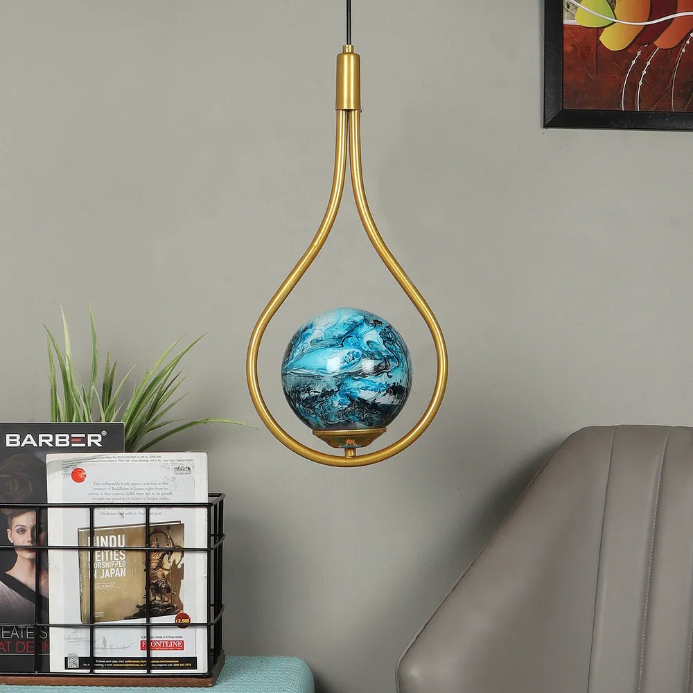Bat Hanging Golden Metal Hanging Light with 3D Glass Globe
