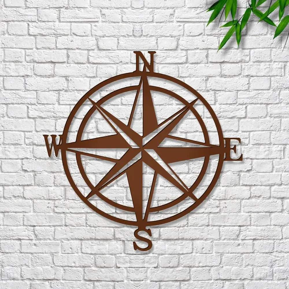 Beautiful Compass in brown color Design Wooden Wall Hanging,