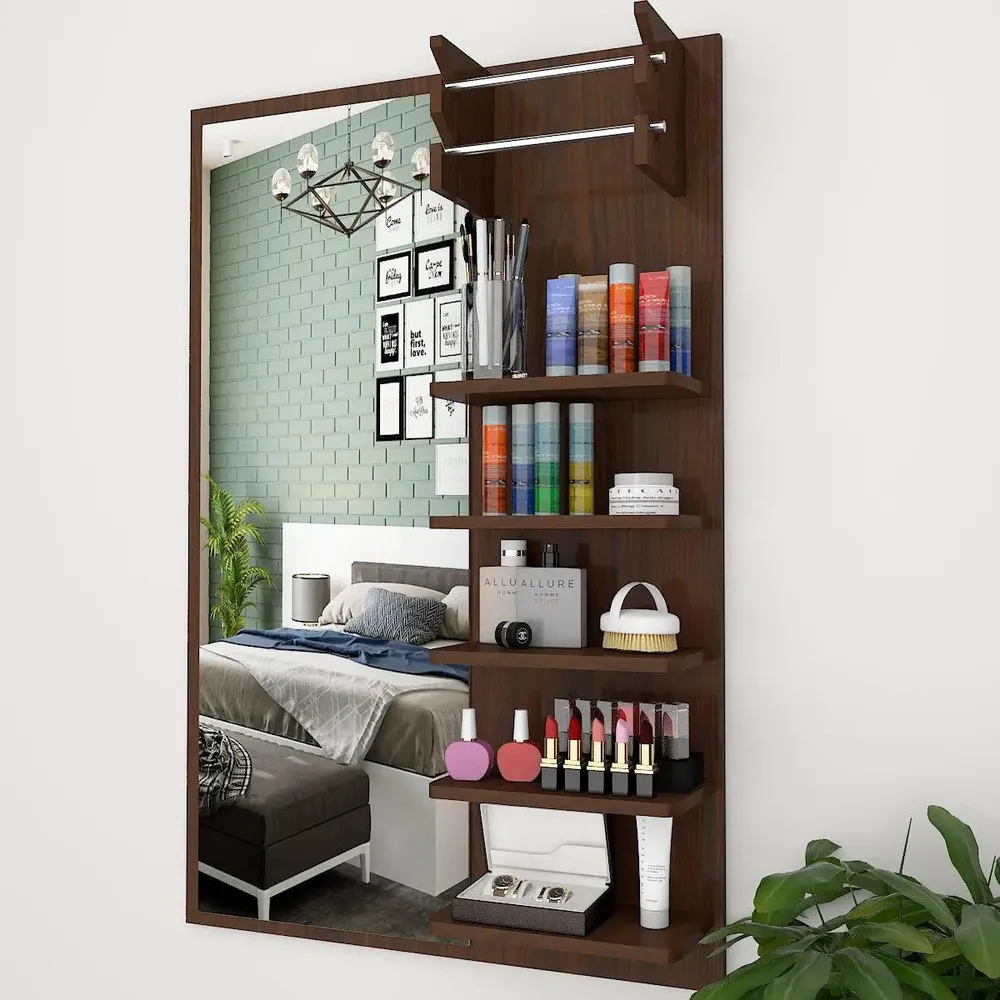 Beautiful Dressing Mirror In Walnut Finish Regular ( 61CM X 46CM )