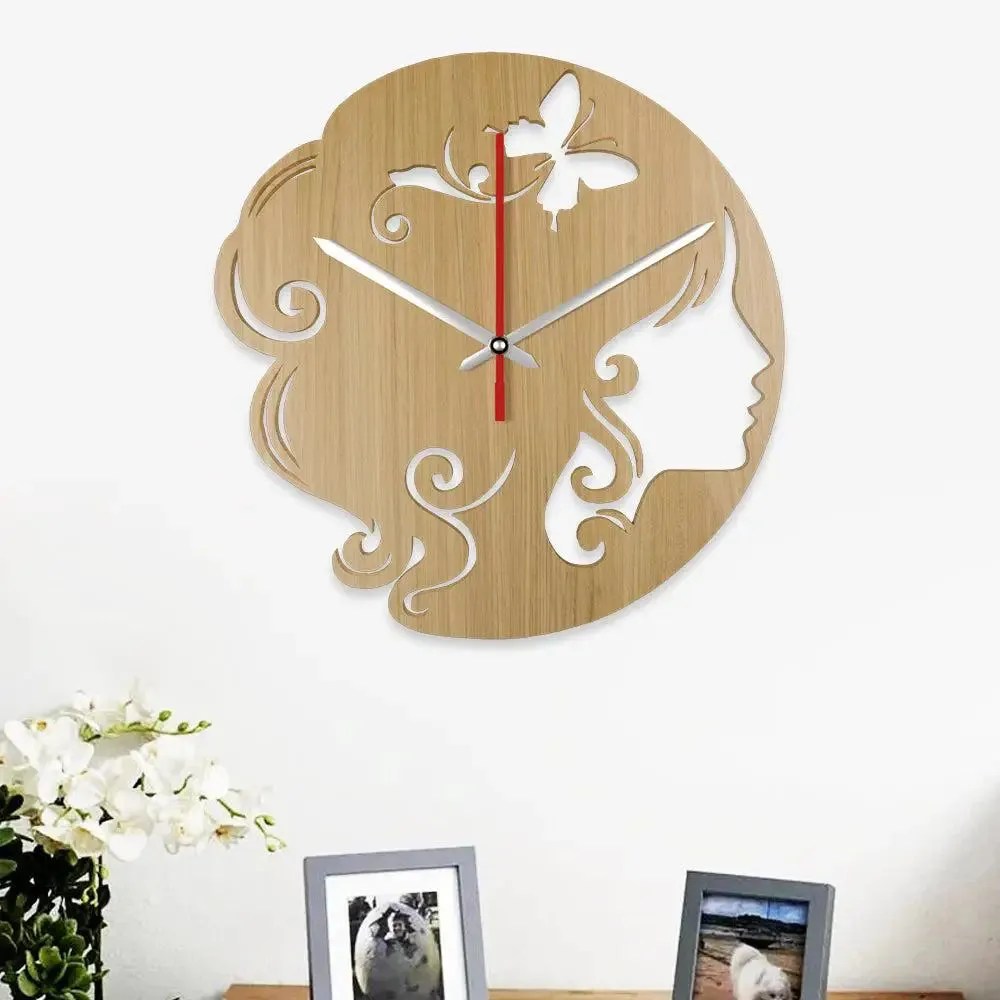 Beautiful Girl face Designer Wooden Wall Clock
