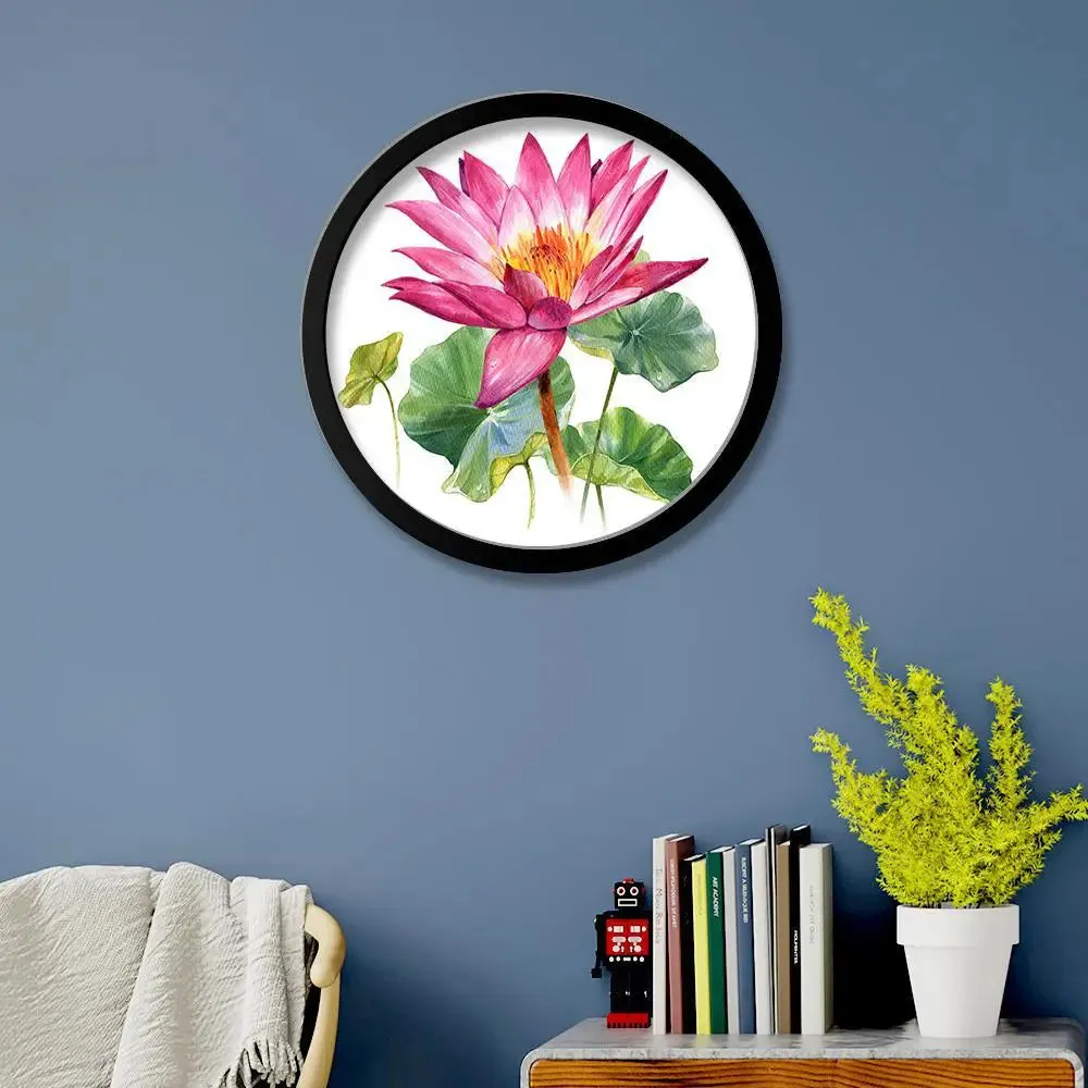 Beautiful Lotus Art Round Shape Canvas wall Painting