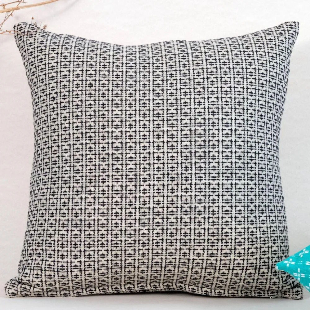 Beige/Black Textured Cushion Cover