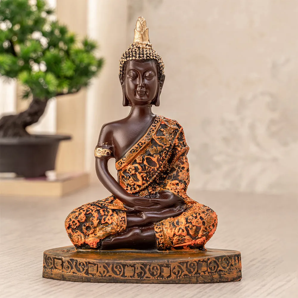 Black & Copper Toned Meditating Buddha Showpiece