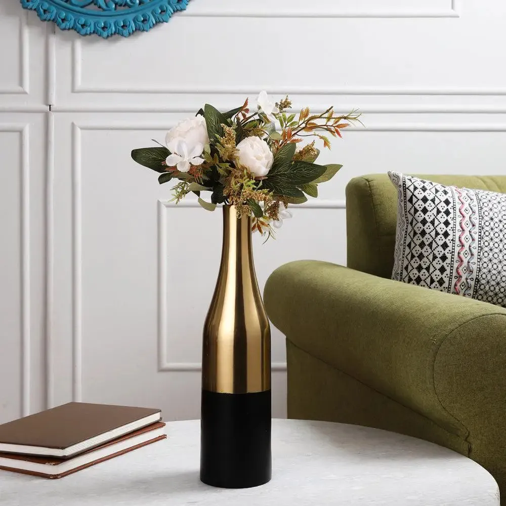 Black & Golden Slender Champagne Bottle Vase