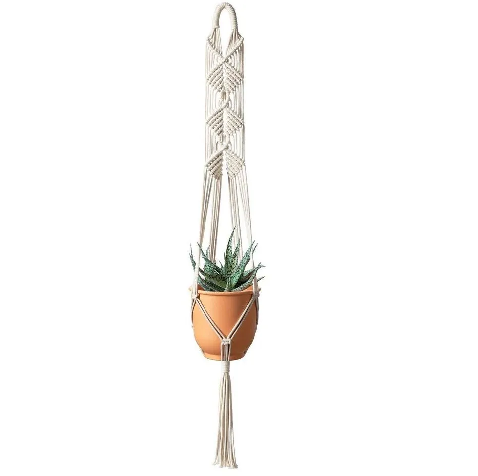 Bohemian Knotted Cotton Plant Hanger