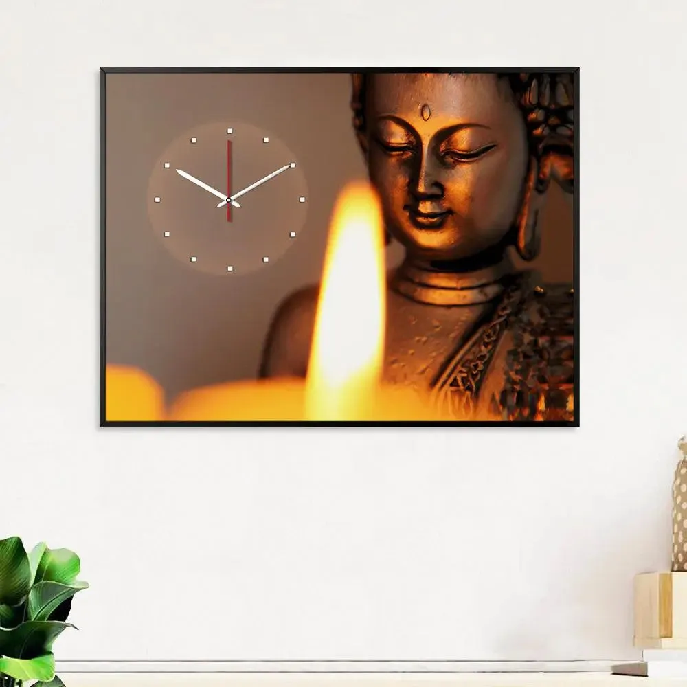 Bronze Buddha Canvas Wall Clock