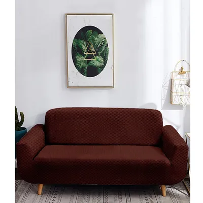 Brown Jacquard Sofa Cover Pack of 1