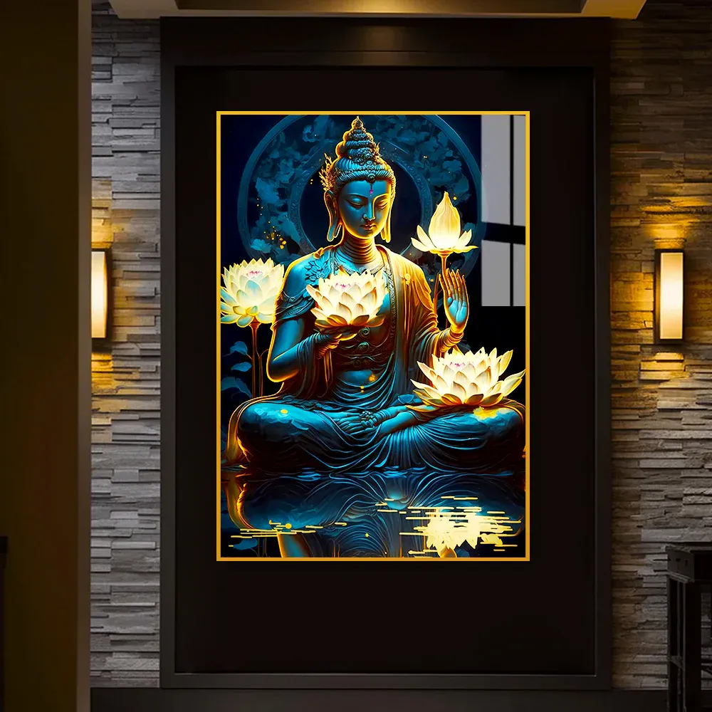 Buddha's Lotus Essence Acrylic Wall Painting Regular