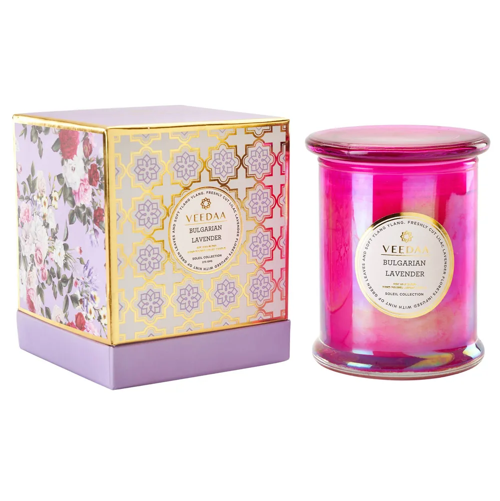 BULGARIAN LAVENDER DANUBE GLASS SCENTED CANDLE