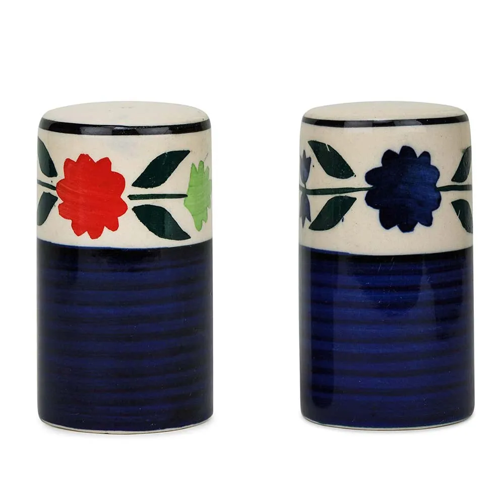 Ceramic Floral Print Kitchen Salt & Pepper Set Of 2