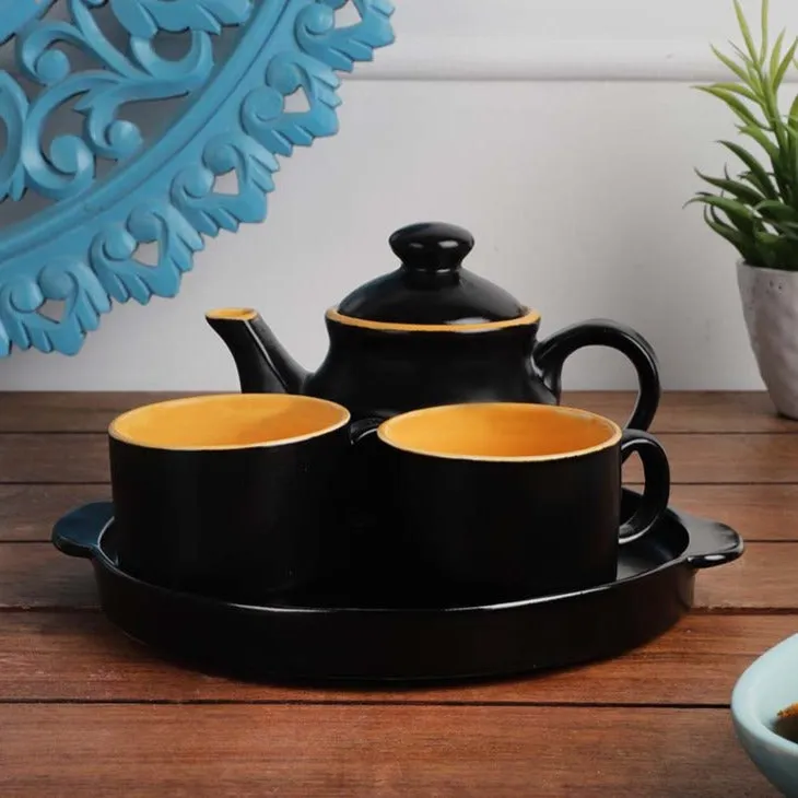 Ceramic Heat Resistant Black Kettle Set