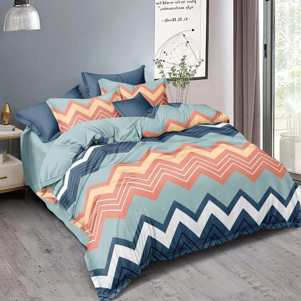 Chevron Print Multicolor Double Comforter