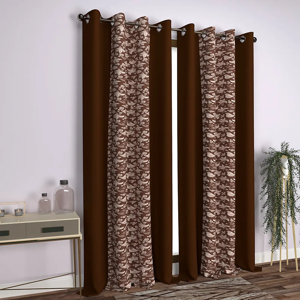 Chocolate Brown  Little Birdie Designer Door Curtain