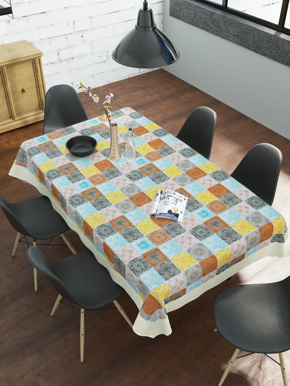 Clasiko Timeless Designer Multi-colored 6-Seater Table Cover