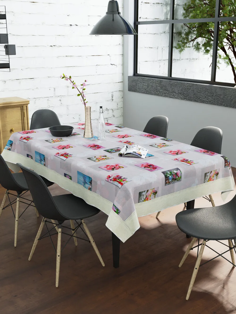 Clasiko Timeless Designer Multi-colored Floral 6-Seater Table Cover