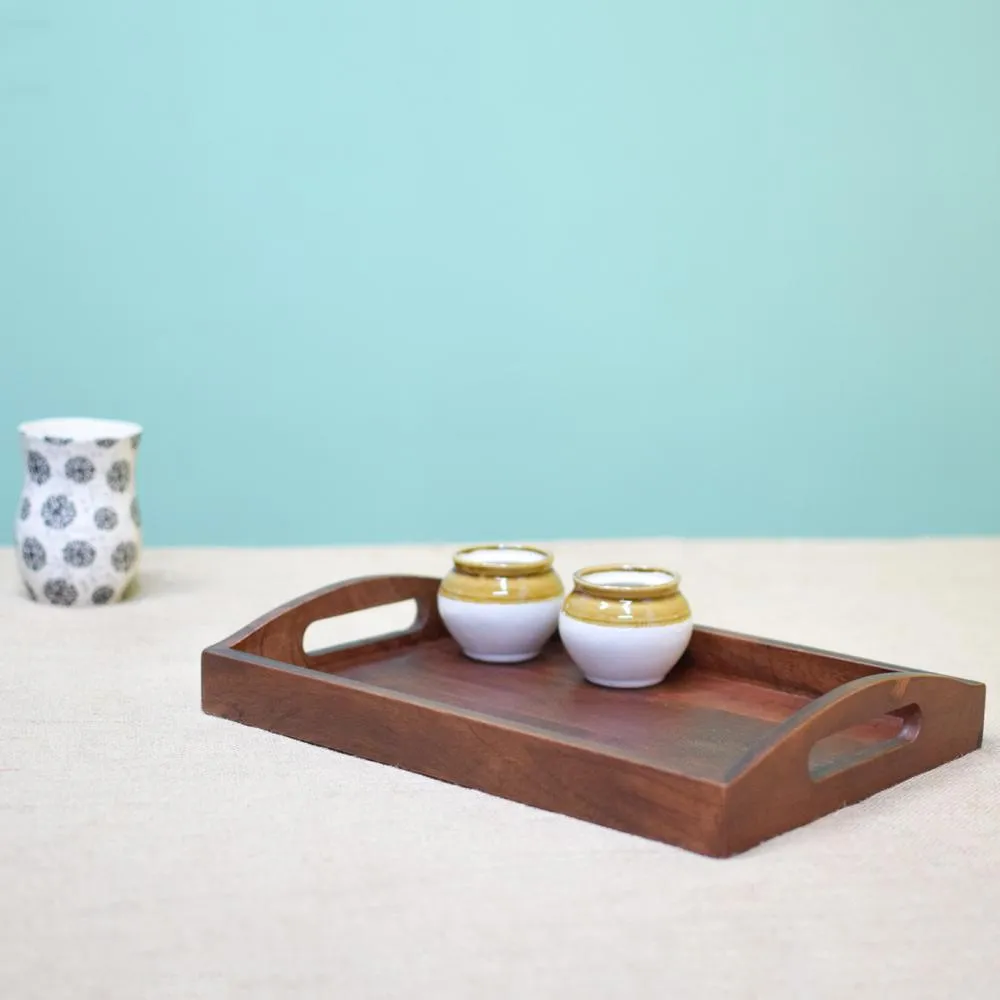 Classic Mahagony Wooden Serving Tray