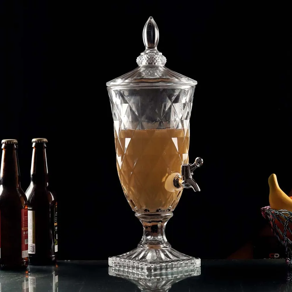 Clear Glass Diamond Cut Pitcher