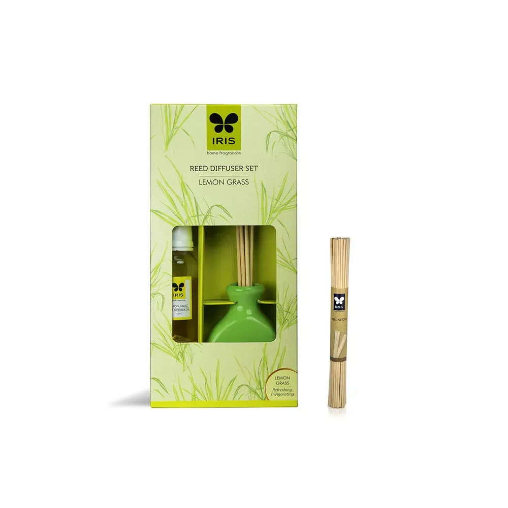 Combo Of Reed Diffuser Set -Oil 45ml With Ceramic Pot & Diffuser Stick and Reed Sticks ( Lavender/ Apple Cinnamon/Lemon Grass)