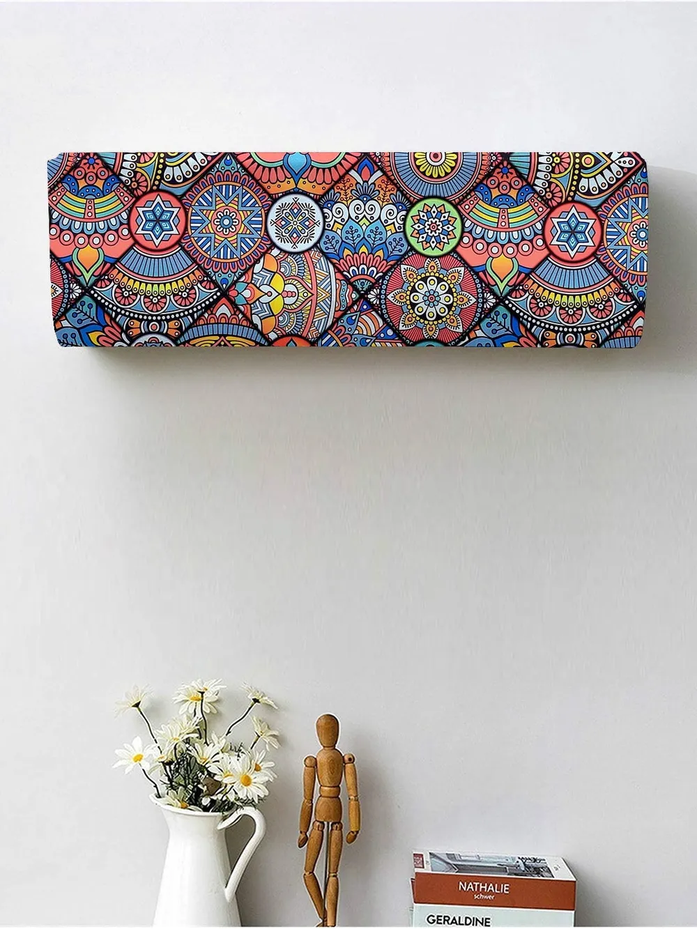 Contemporary Printed Multi-colored Split Ac Cover