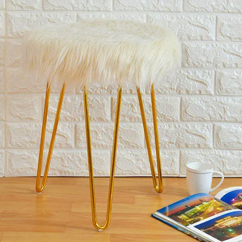 Contemporary Vougish Vanity Fur Stool