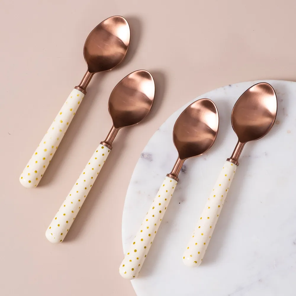 Copper Stainless Steel With Resin Cutlery Set of 4