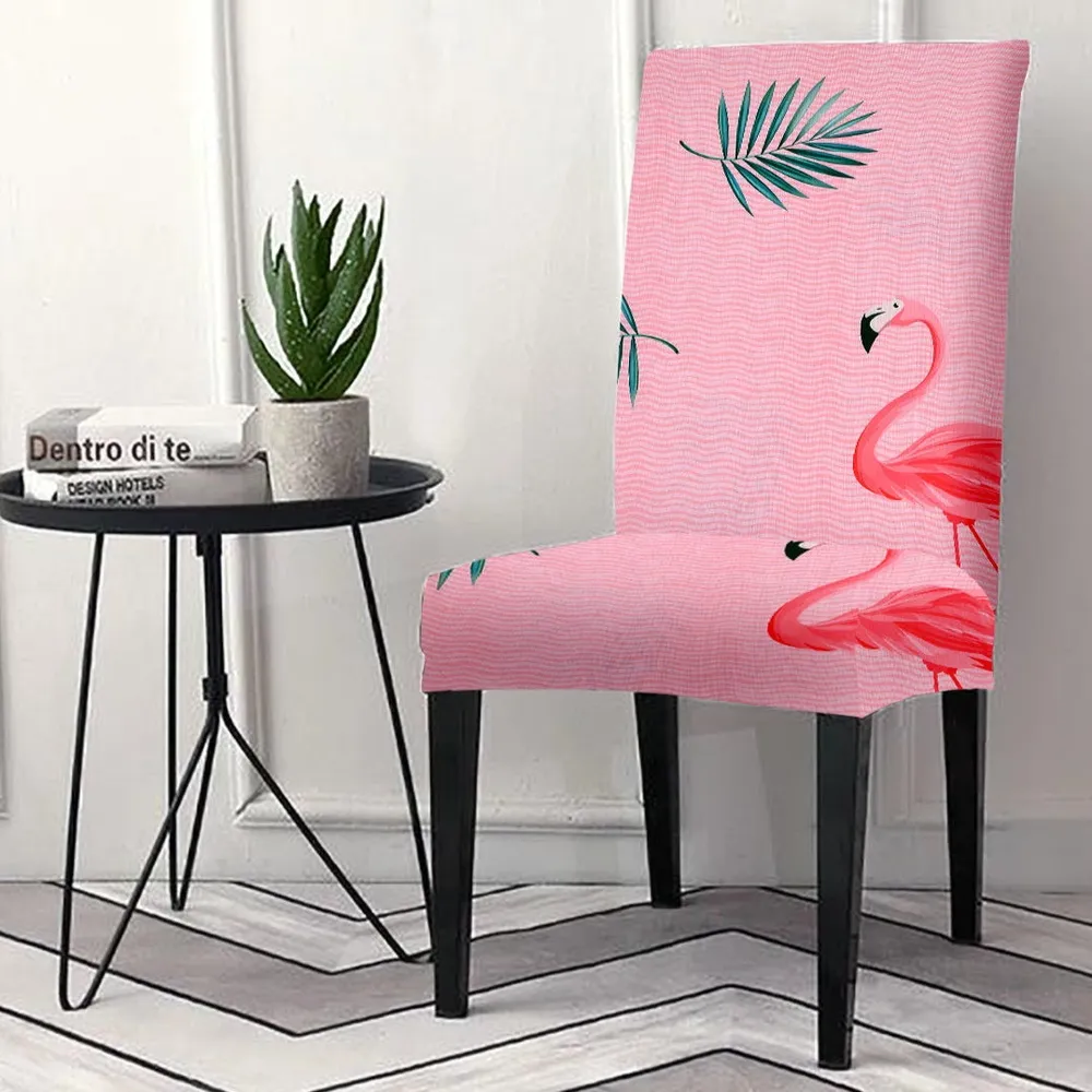 Cortina Pink Abstract Print Polyester Chair Cover (Set of 2, 4 & 6)