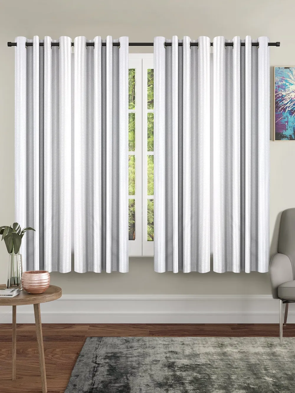 Cortina Silver Lining Sheer Window Net Curtain Pack Of 4