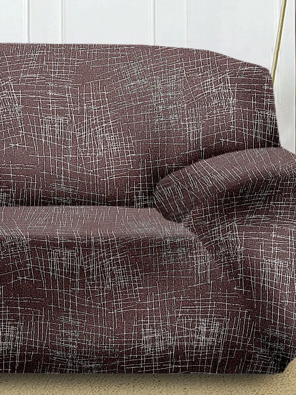 Cortina Spandex  Stretchable Brown Sofa Slipcover