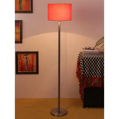 Cotton Drum Designer Steel Floor Lamp for Home Decor
