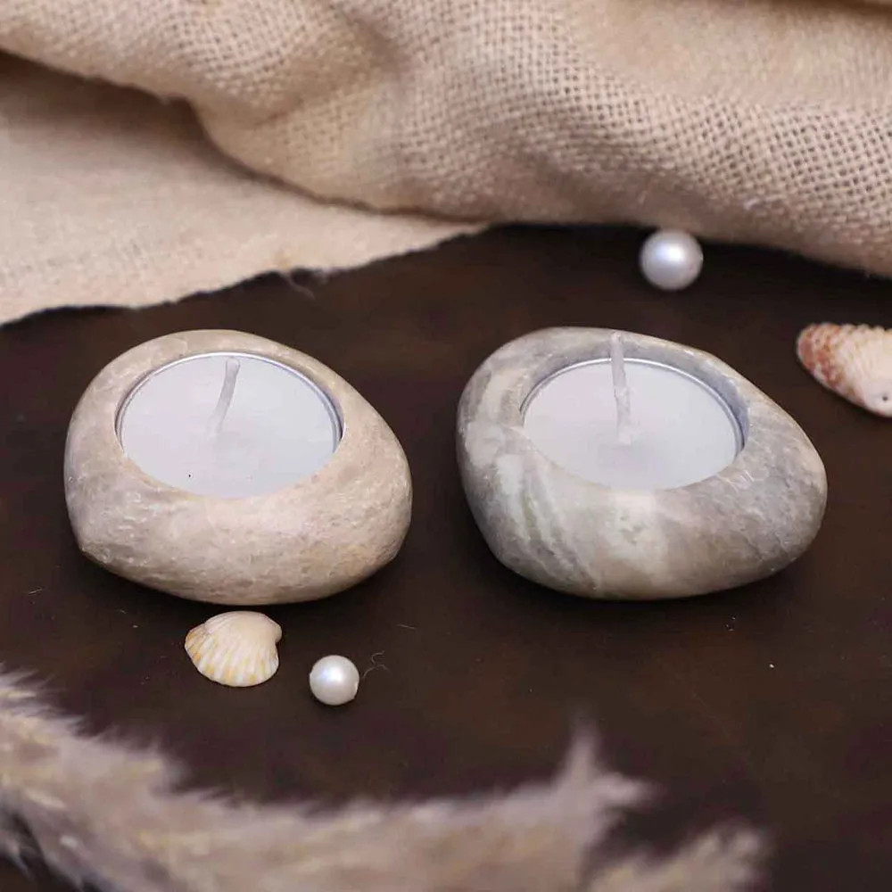 Counch-shaped Soapstone Tealight Candle Holder