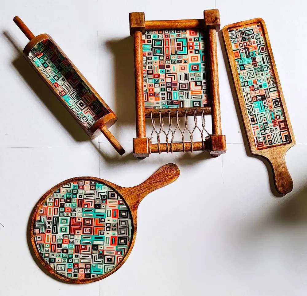 Countryside Khaat Serving Platter- set of 4