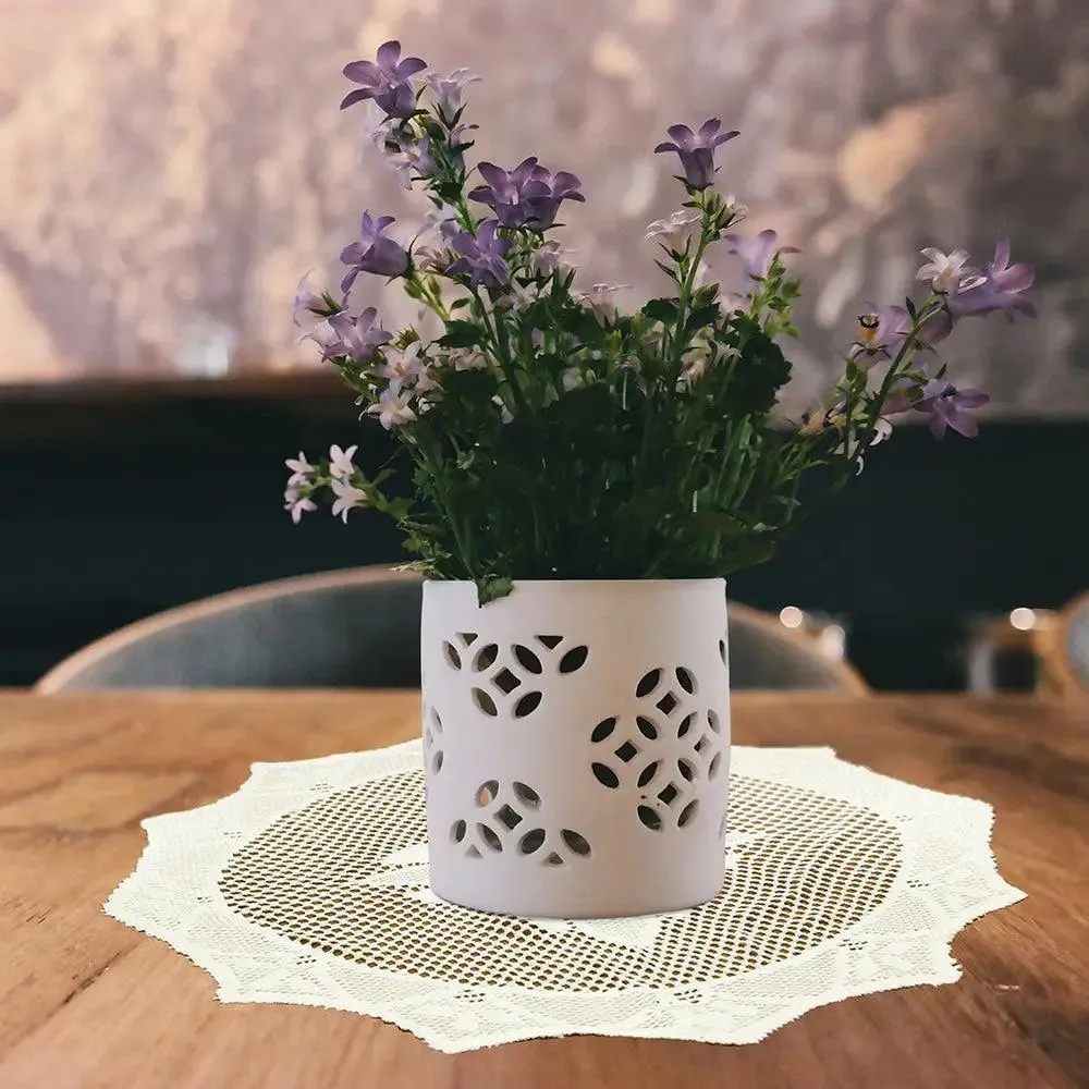 Cream Designer Polyester Placemat Set Of 6