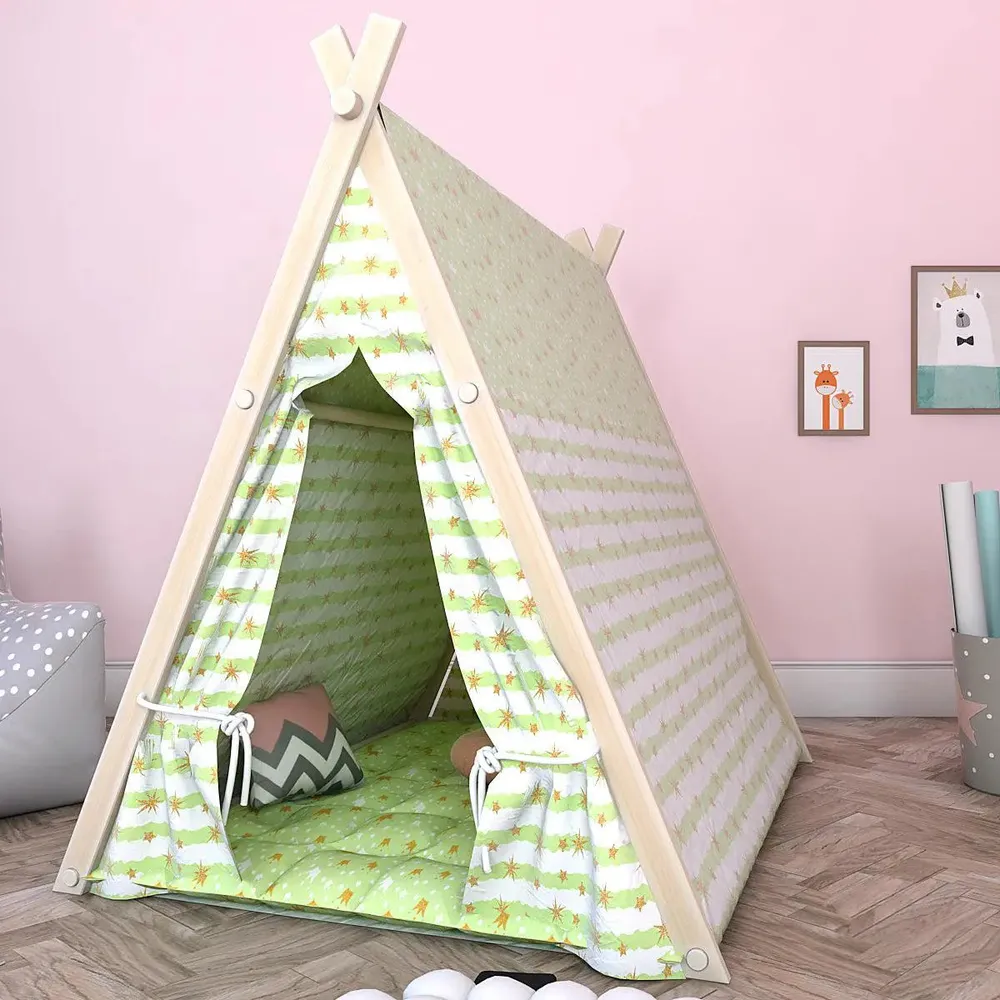 Creative Canvas Teepee Multicolour Kids Tent House (Light Green)